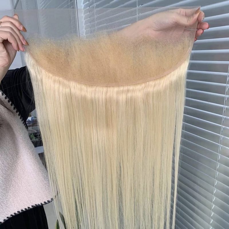 #613 Transparent Lace Closure Virgin Hair Natural Straight Lace Frontal Closure - 图片 2